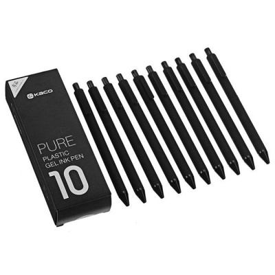 Набор гелевых ручек Xiaomi Mijia KACO Pure Gel Ink Pen Black (10шт)